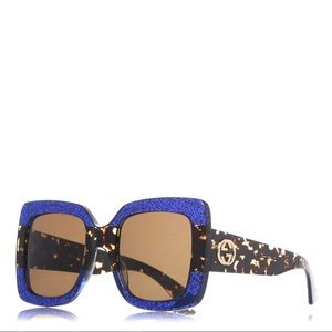 Gucci blue glitter/ Havana sunglasses